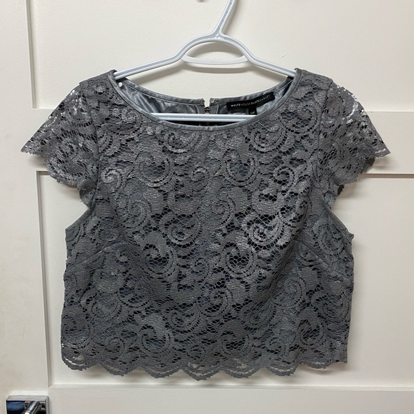 Silver lace crop top - Picture 1 of 4